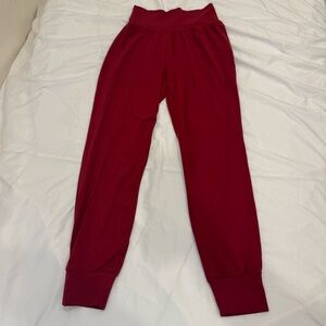Athleta Salutation Jogger XS Red Powervita High Rise Yoga Pants Pockets Soft